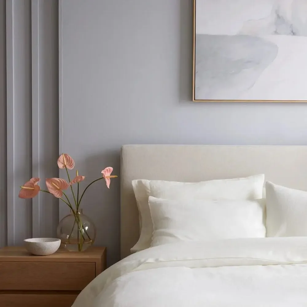 Quince European Linen Duvet Cover Set Ivory Size King/CalKing